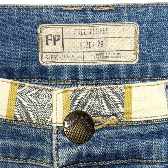 FREE PEOPLE ULTRA RARE Danica Patchwork Stripe Flare Jeans - Picture 9 of 9